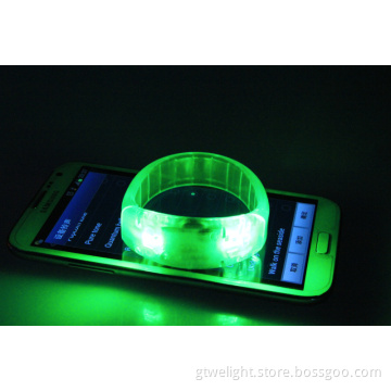 Disco Lights Sound Activated Bracelet with Blister Card Green